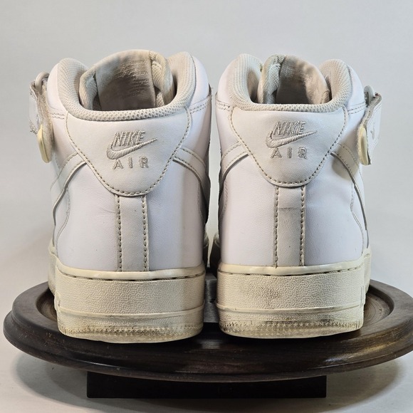 Nike Air Force 1 Mid Shoes Mens Size 10.5 White Leather CW2289-111 Classic Retro - Picture 6 of 10